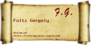 Foltz Gergely névjegykártya